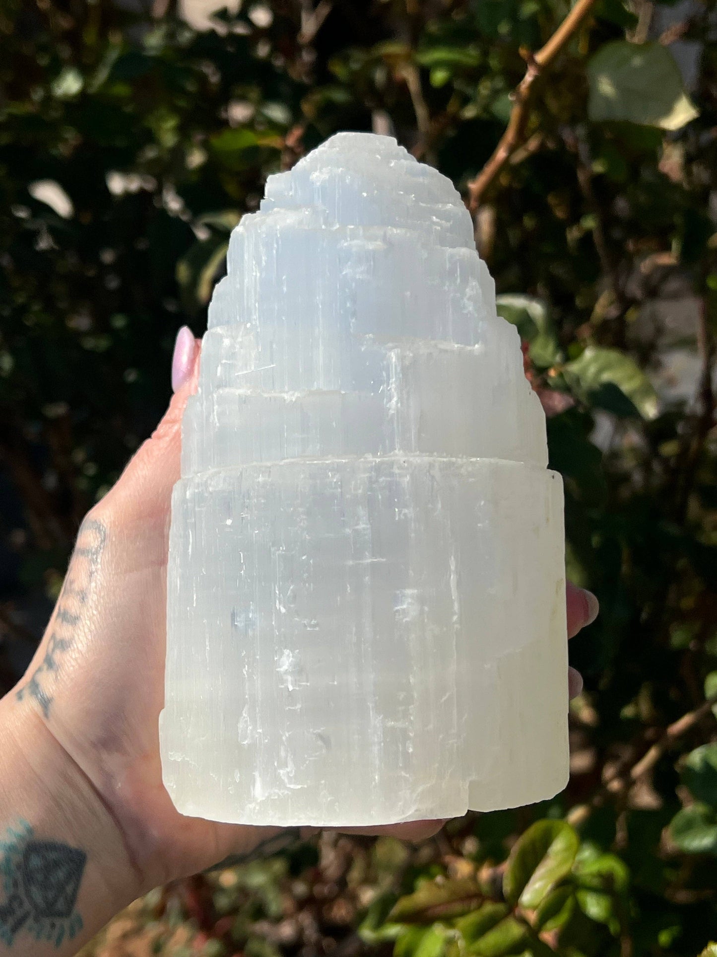 Selenite Tower Lamp – Natural Crystal Light for Cleansing, Meditation & Home Decor