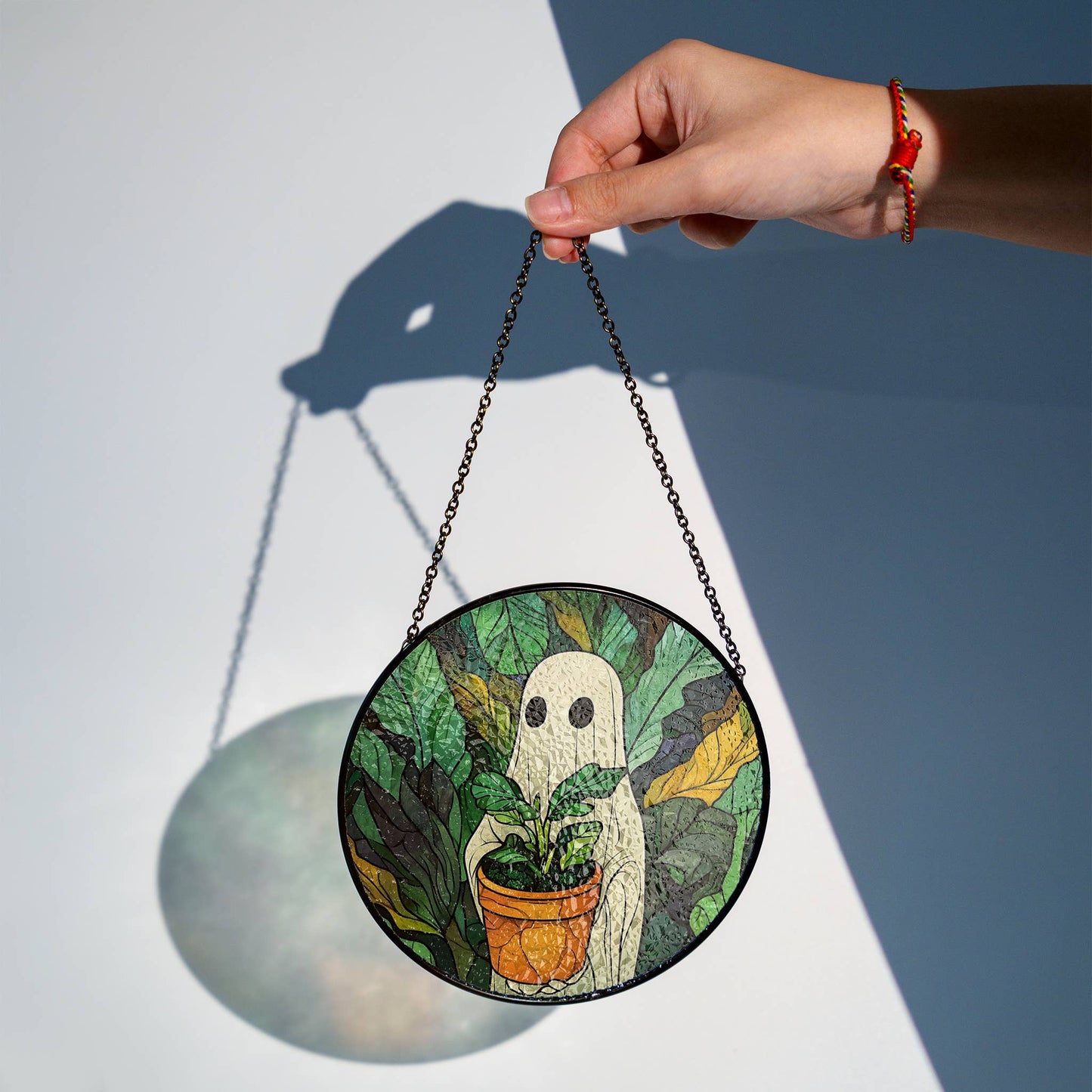 Ghost Plant Stained Glass Suncatcher