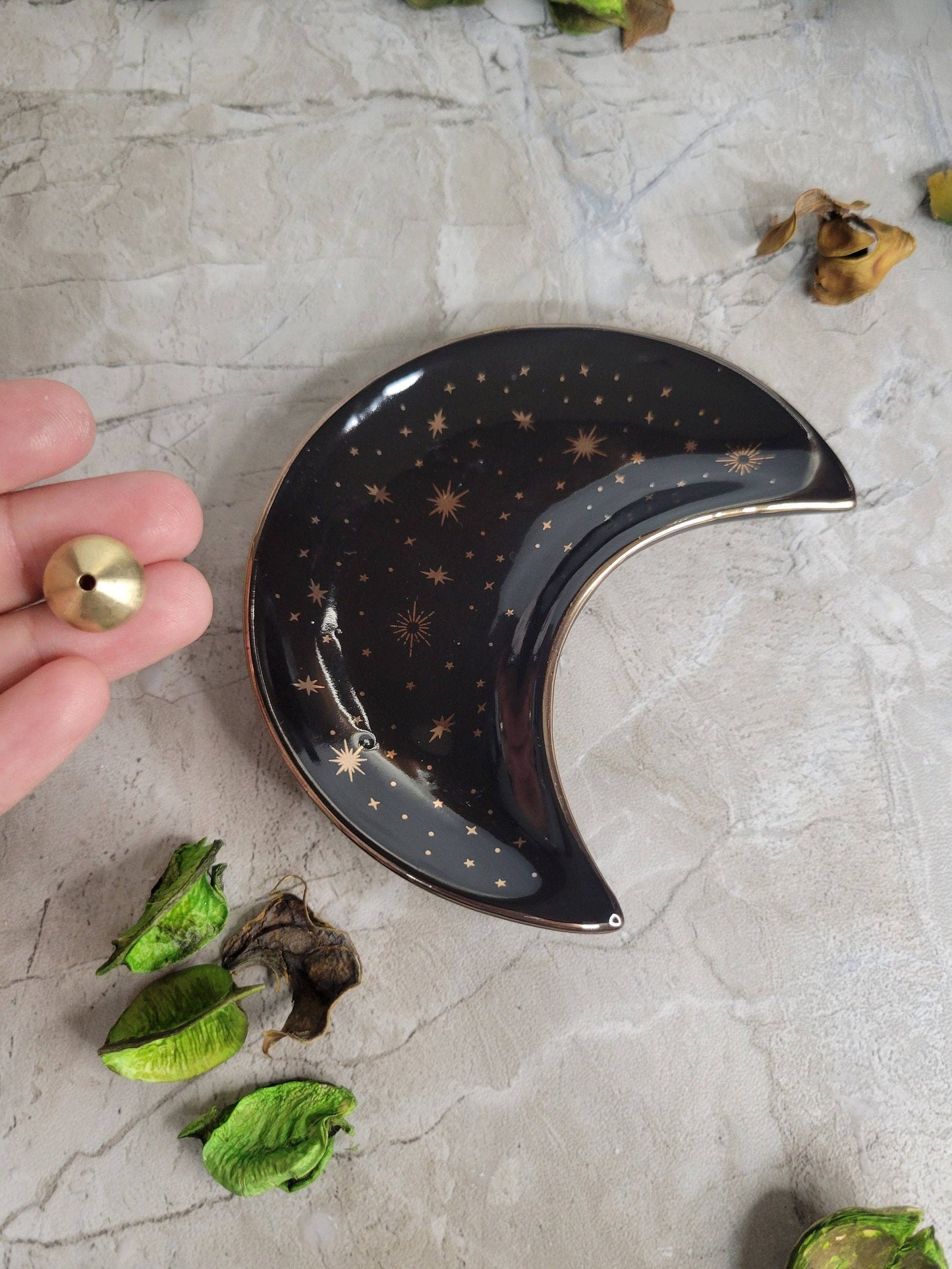 Ceramic Moon Plate Incense Holder