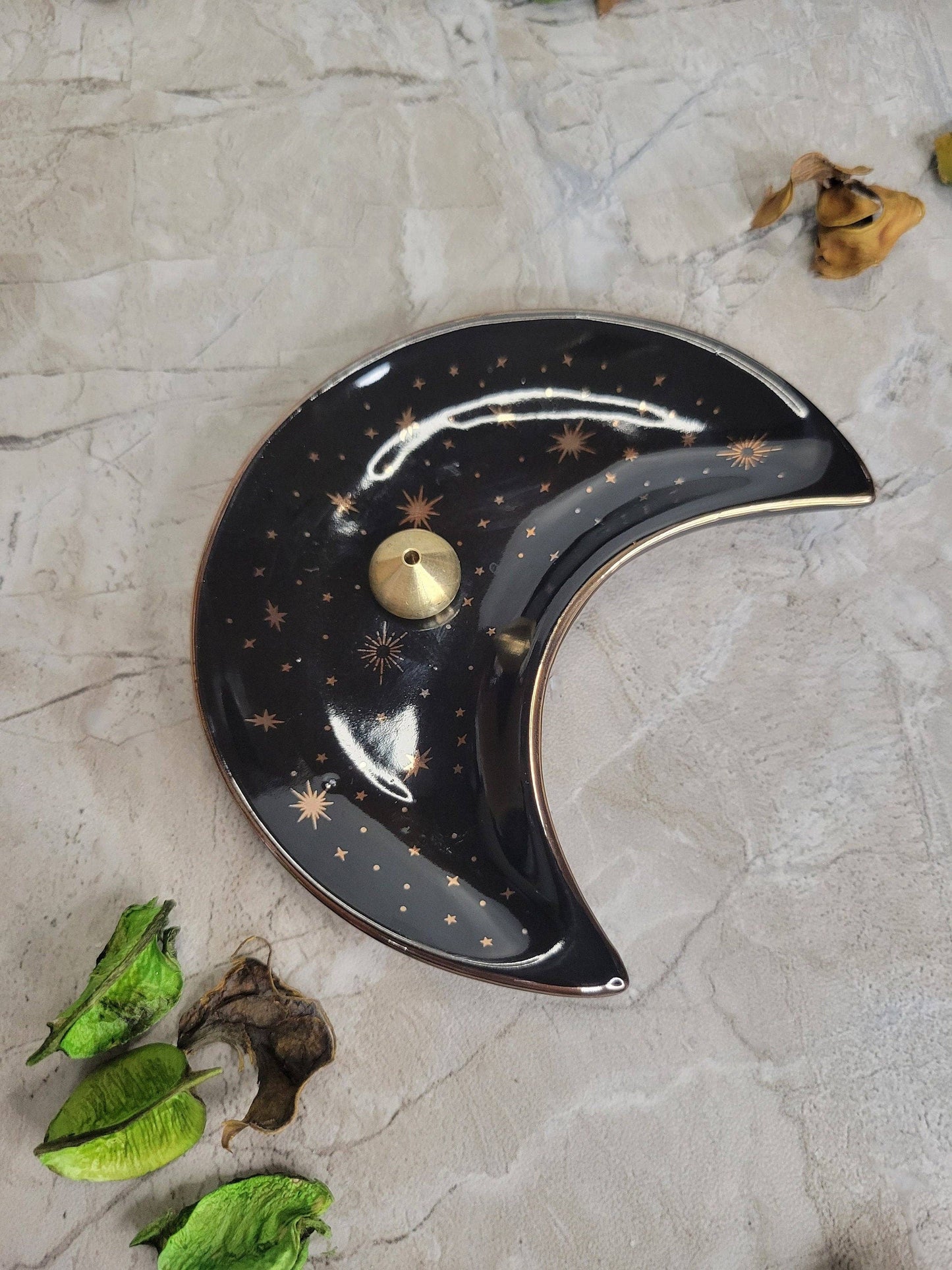 Ceramic Moon Plate Incense Holder