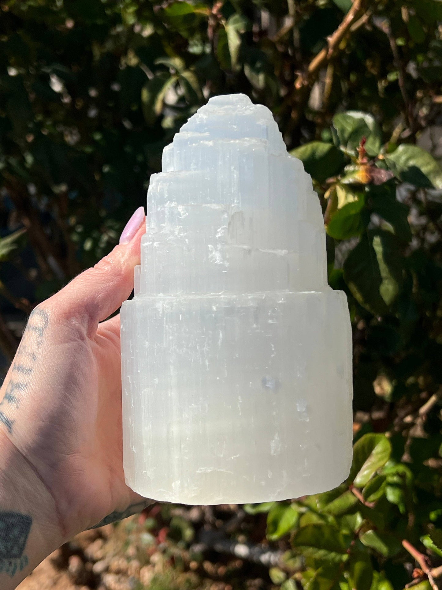 Selenite Tower Lamp – Natural Crystal Light for Cleansing, Meditation & Home Decor
